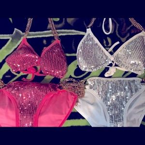 Two bling sequin bikinis